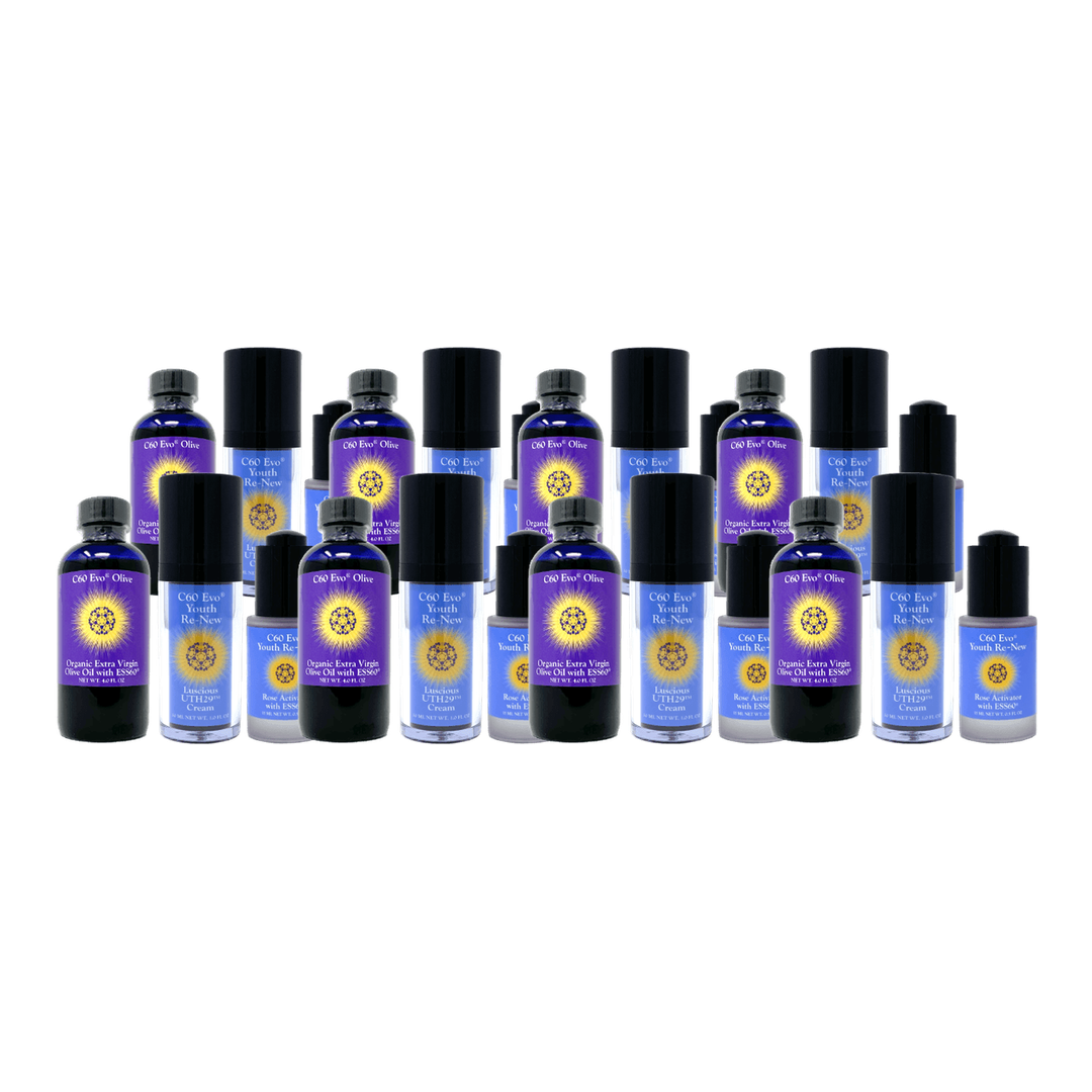 C60 Evo 4oz Olive Oil + Youth Re-New Duo Set, 8 Pack
